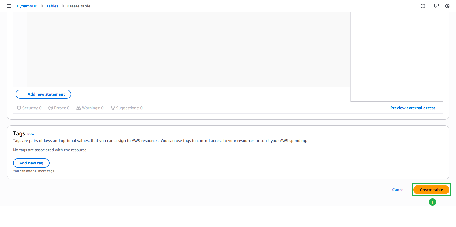 DynamoDBCreating